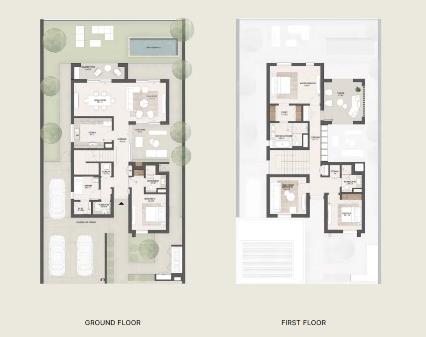 Fay Gardens by Taraf Hodlings in Masdar Cit 1 fay gardens floor plan 4 bedroom villa type1