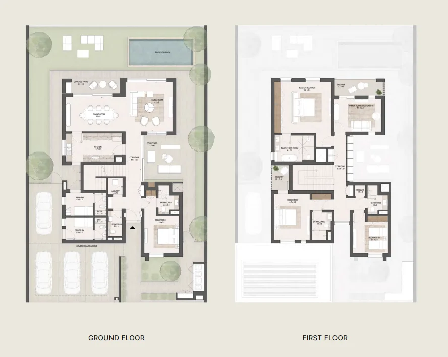 Fay Gardens by Taraf Hodlings in Masdar Cit 3 fay gardens floor plan 5 bedroom villa type 1