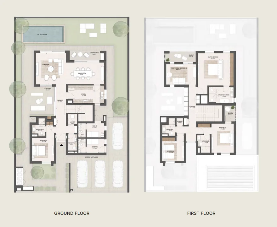 Fay Gardens by Taraf Hodlings in Masdar Cit 4 fay gardens floor plan 5 bedroom villa type 2