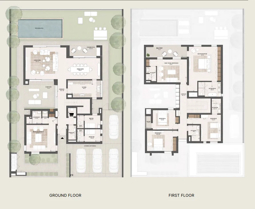 Fay Gardens by Taraf Hodlings in Masdar Cit 6 fay gardens floor plan 6 bedroom villa type 2